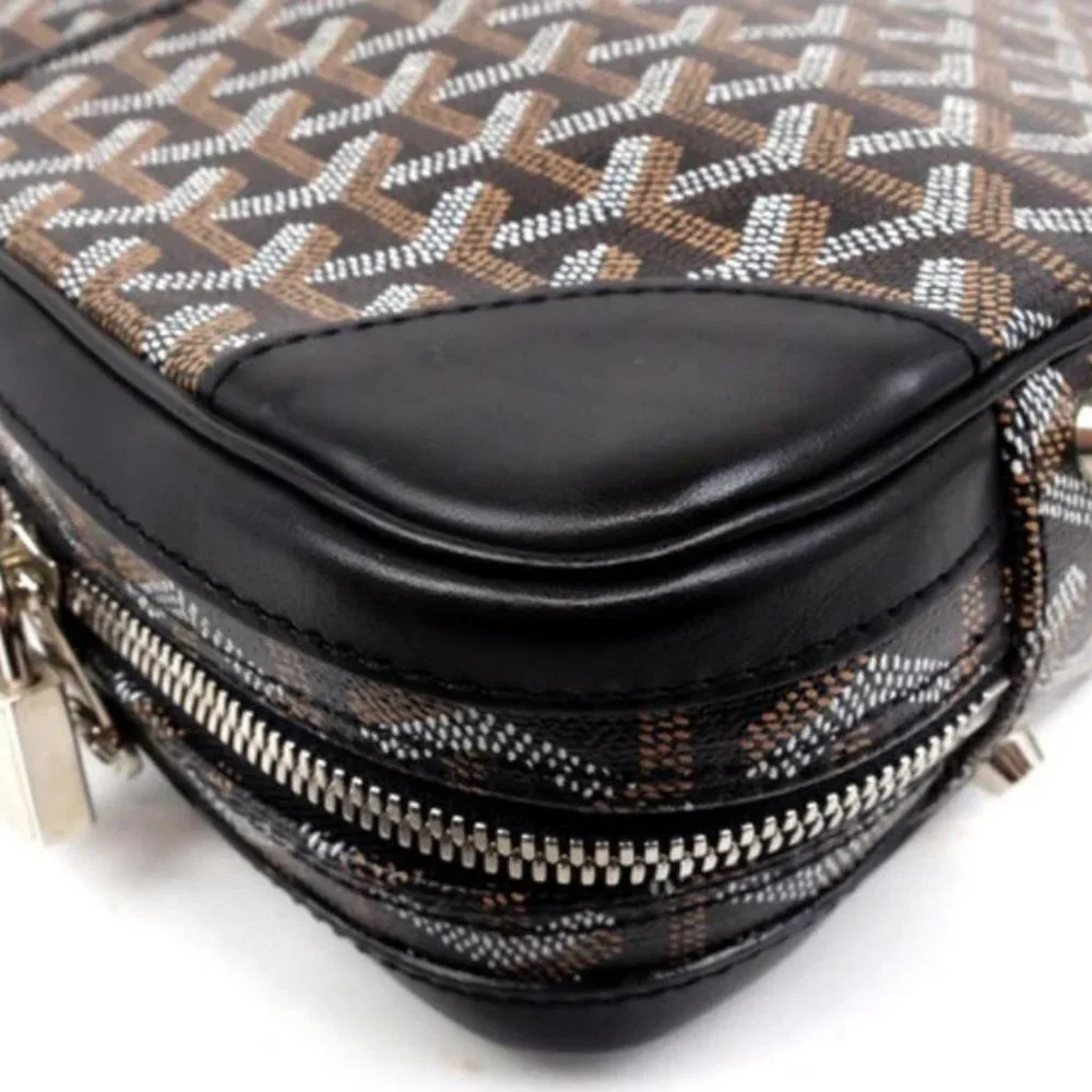 Goyard Black Chevron Goyardine Diplomat Briefcase